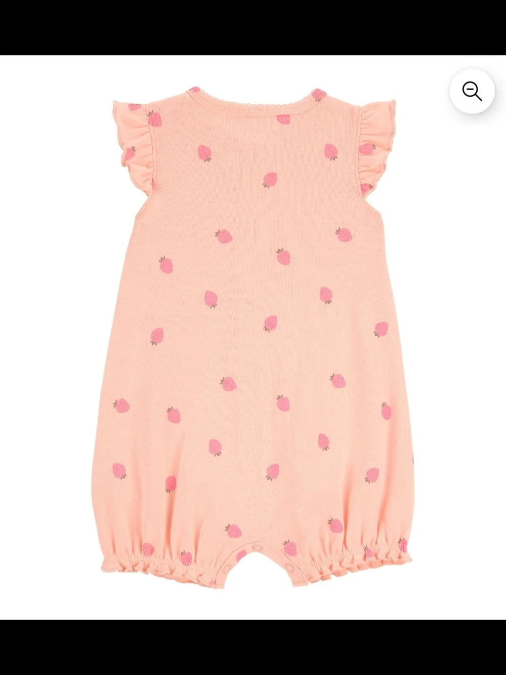 🌻 NWT Carter’s Baby Girl Strawberry Romper Pink 0-3M Ruffle One-Piece 🍓